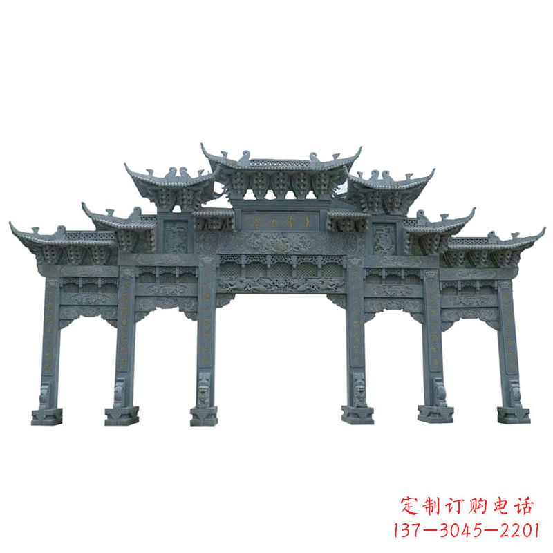 益阳中领雕塑牌楼石雕艺术定制的精美雕塑
