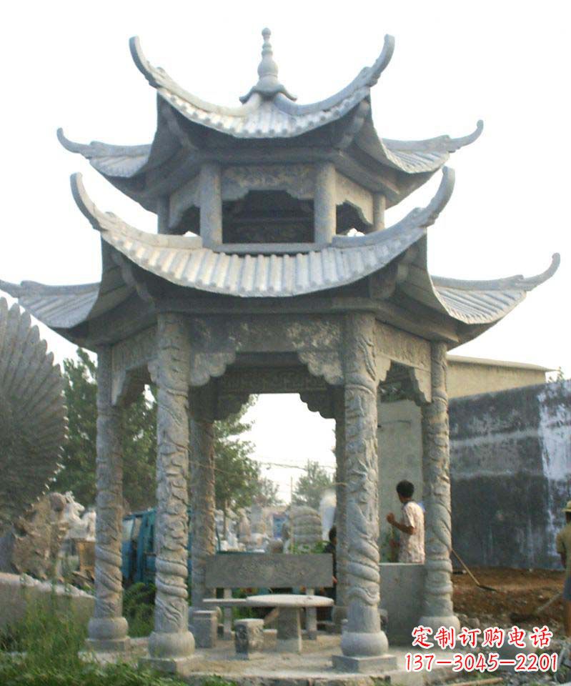 益阳传统工艺石雕凉亭,精美细致,给你温馨家园