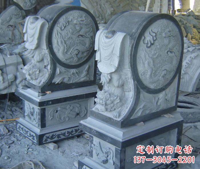 益阳仿古石门墩招财抱鼓石雕塑