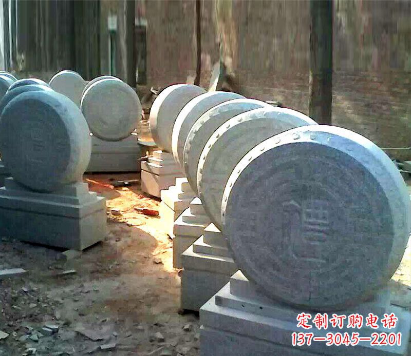 益阳仿古石门墩招财抱鼓石雕