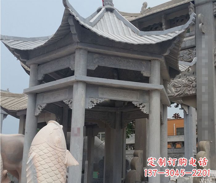 益阳精美仿古双层石雕凉亭