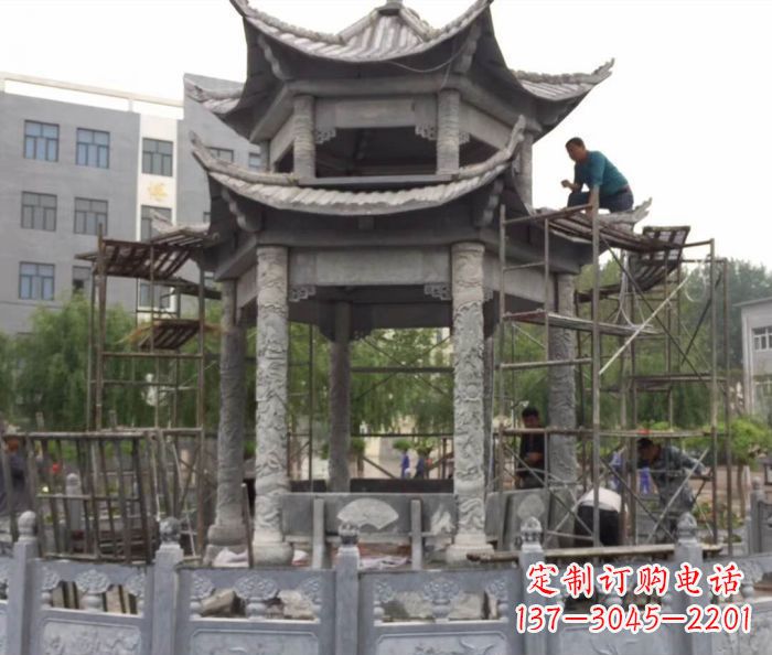 益阳仿古双层石雕凉亭