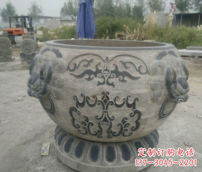 益阳仿古圆形水缸石雕
