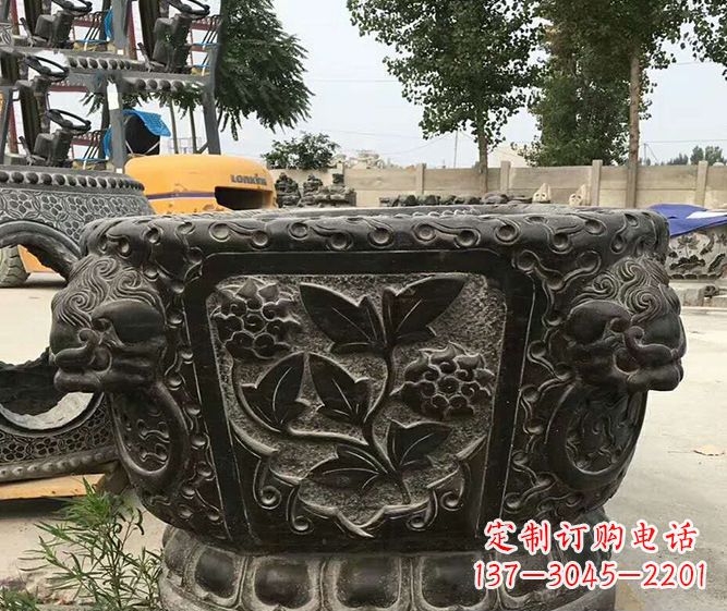 益阳仿古招财石雕水缸