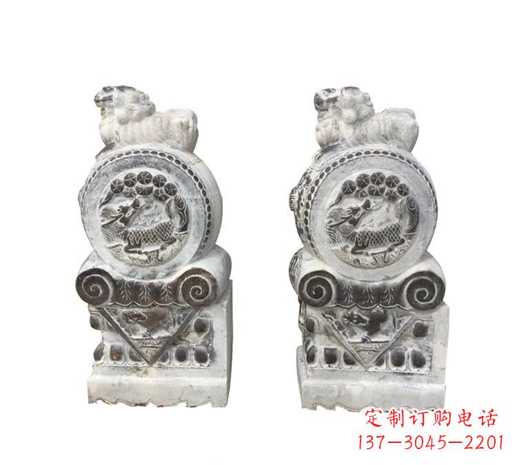 益阳仿古雕塑狮子抱鼓石