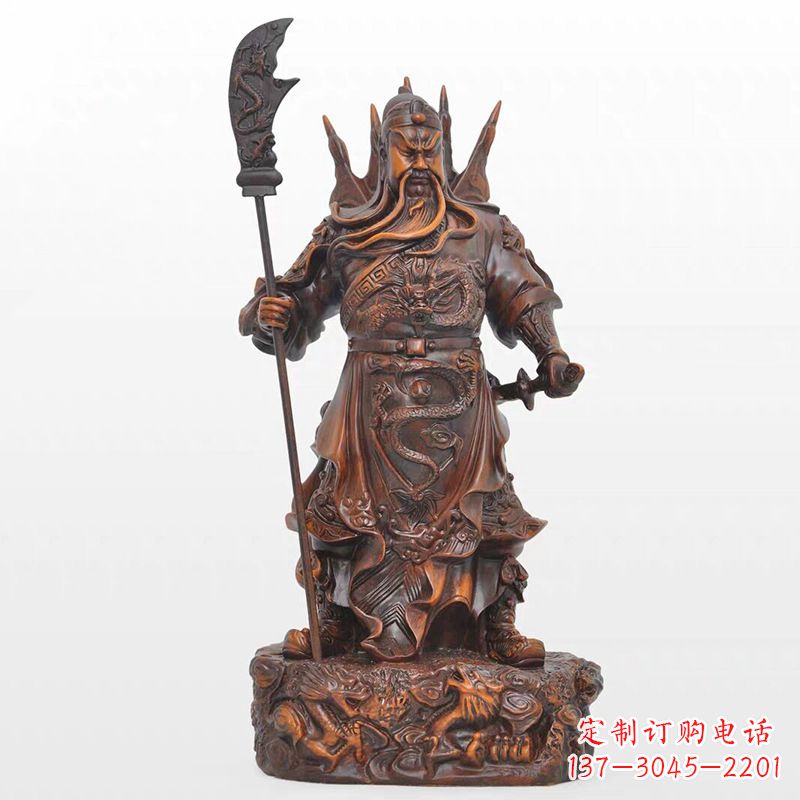 益阳精美关公铜雕像,古朴高雅