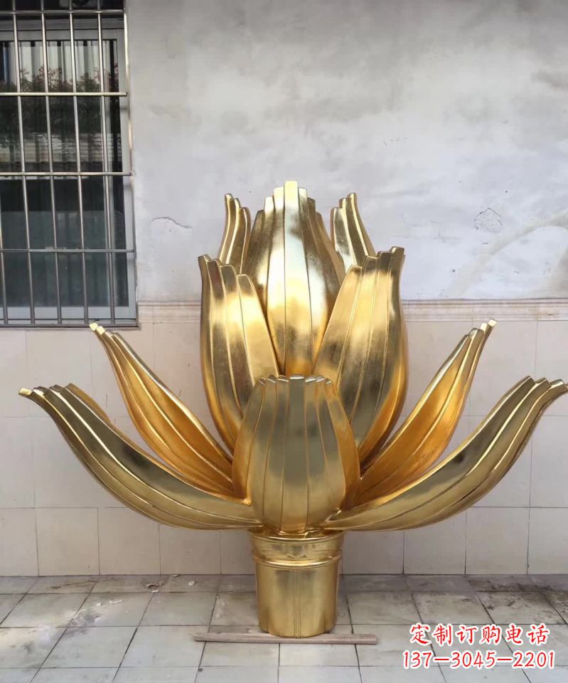 益阳精美不锈钢荷花雕塑