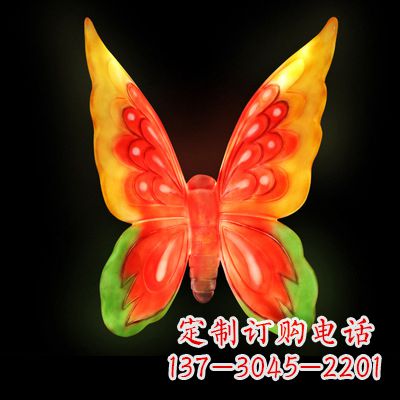 益阳艺术雕塑大号黄色发光蝴蝶