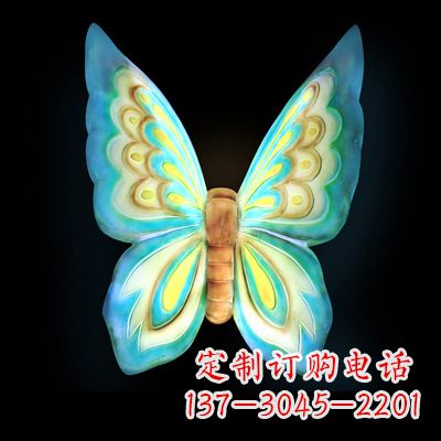 益阳 大号蓝色发光蝴蝶塑像