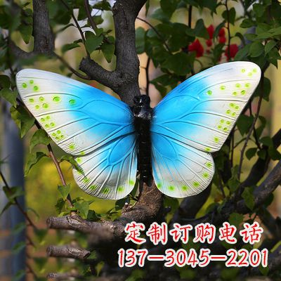 益阳精致风韵,蓝白蝴蝶雕塑