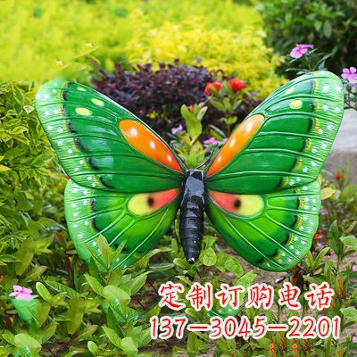益阳精致魅力的绿色蝴蝶雕塑