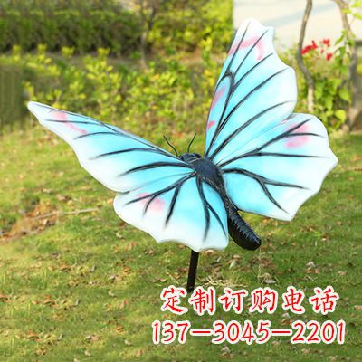 益阳浅蓝白色蝴蝶雕塑