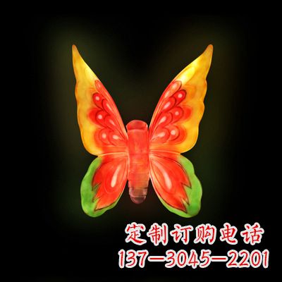 益阳仿真蝴蝶_小号黄色发光款37x48x20