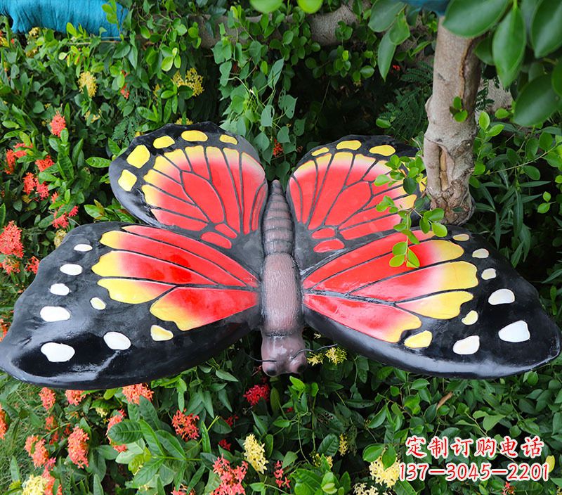 益阳仿真蝴蝶摆草地动物雕塑摆件