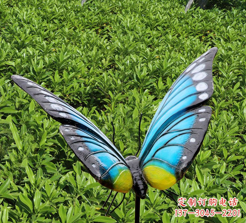 益阳仿真蝴蝶插件,玻璃钢公园昆虫雕塑
