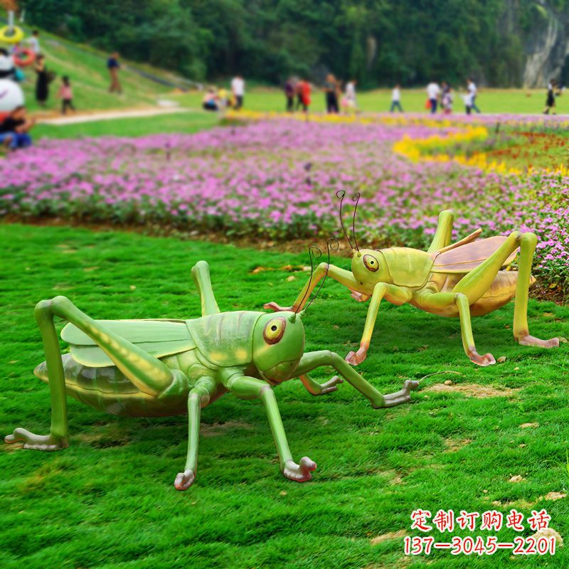 益阳仿真蝗虫蚂蚱草坪草丛动物雕塑摆件