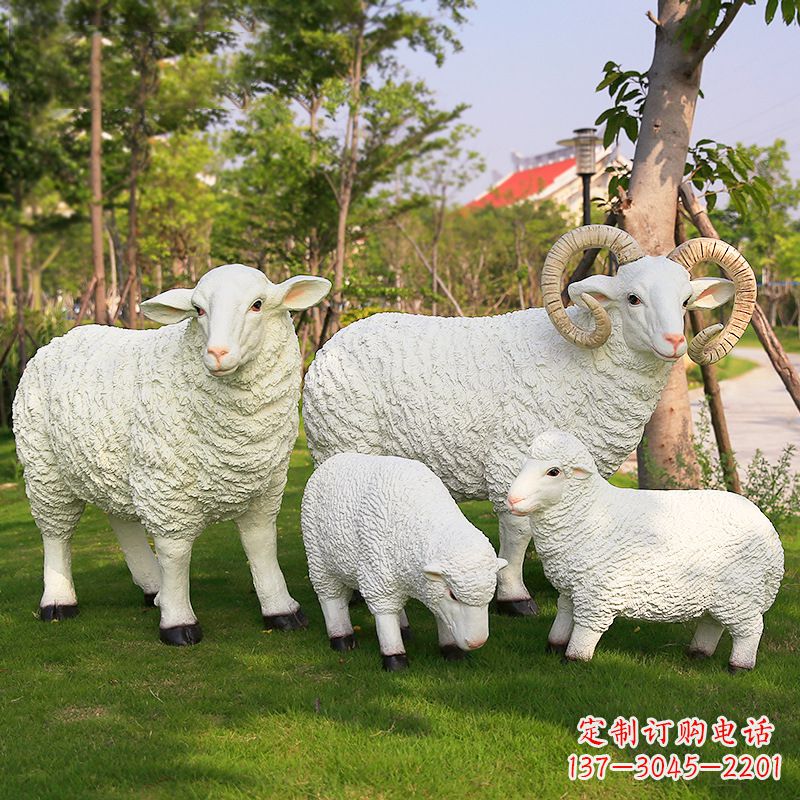 益阳乡村绵羊雕塑 – 农家院庭院仿真动物摆件