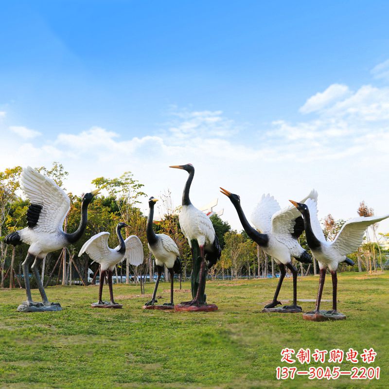 益阳雕刻传统文化,精美仙鹤雕塑
