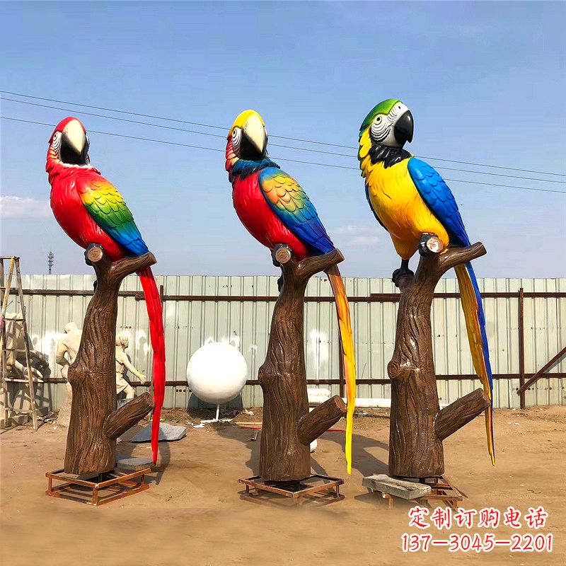 益阳玻璃钢鹦鹉雕塑