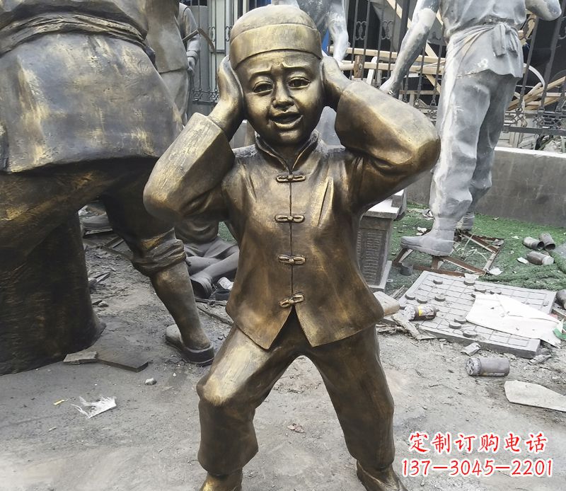 益阳儿童放鞭炮铜雕