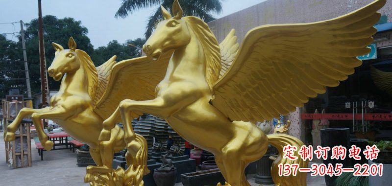 益阳飞马玻璃钢仿铜动物雕塑