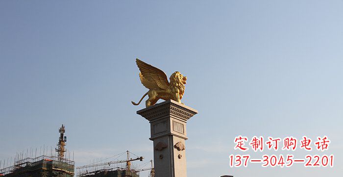 益阳飞狮黄铜室内狮子雕塑