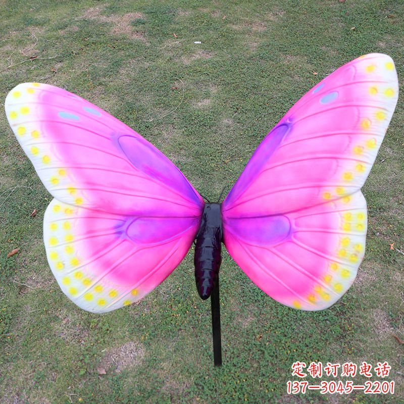 益阳粉红蝴蝶仿真树脂钢雕塑