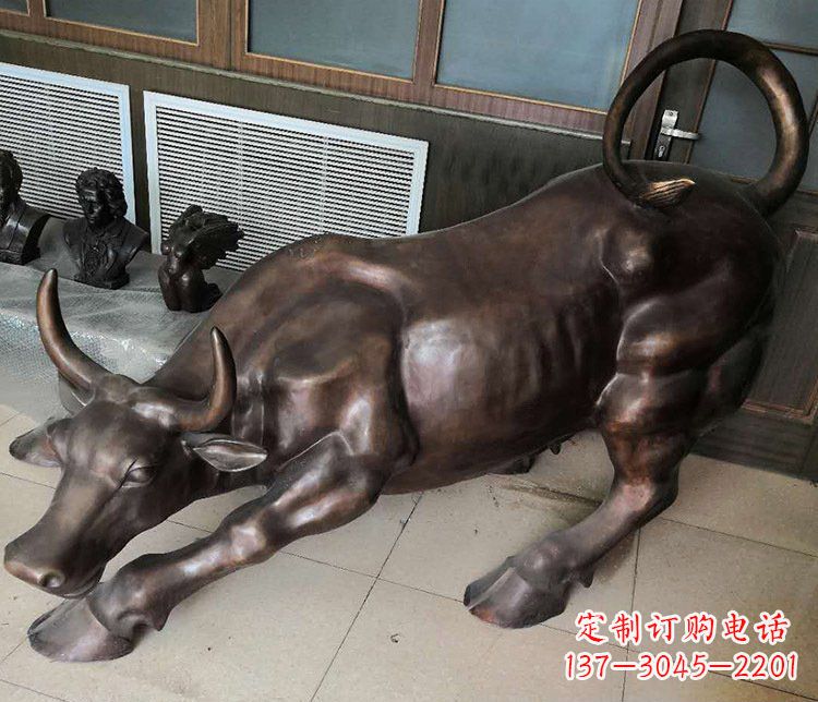 益阳传统工艺精美牛铜雕塑