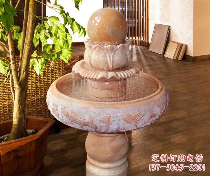 益阳浑然天成的风水球石雕
