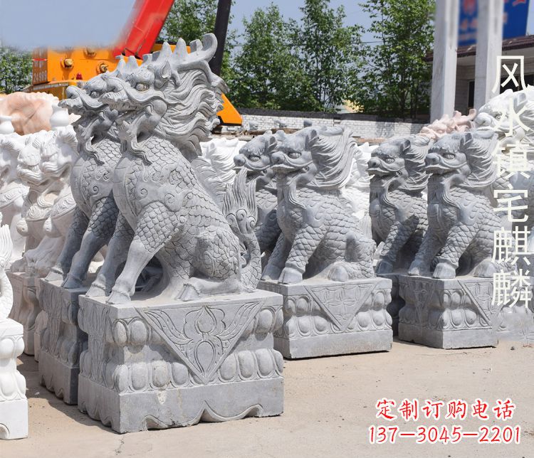 益阳精雕细琢的麒麟石雕