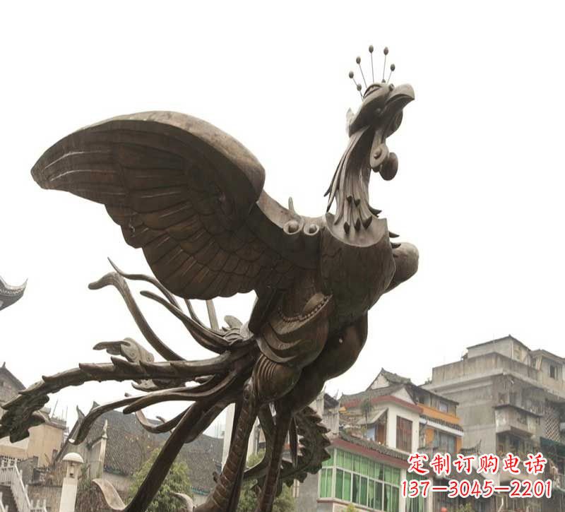 益阳凤凰展翅铜雕