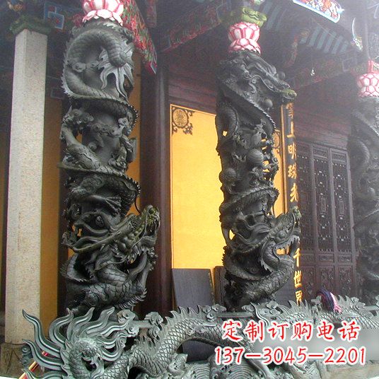 益阳高浮雕龙柱铜雕塑