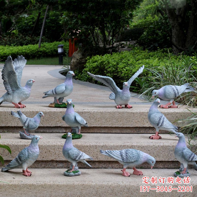 益阳鸽子兔子猴子大象雕塑