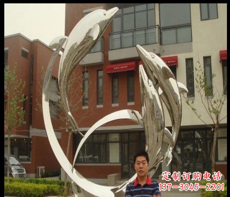 益阳精细不锈钢海豚雕塑