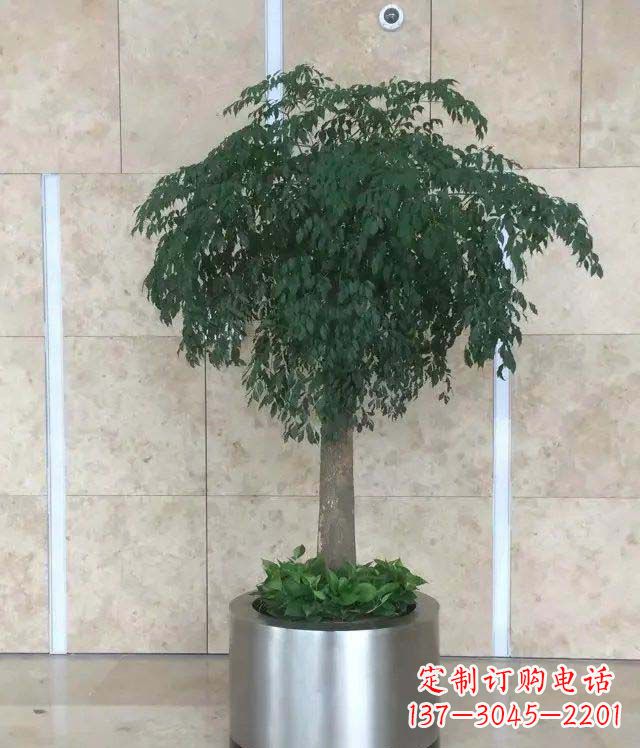 益阳公司不锈钢花盆景观雕塑