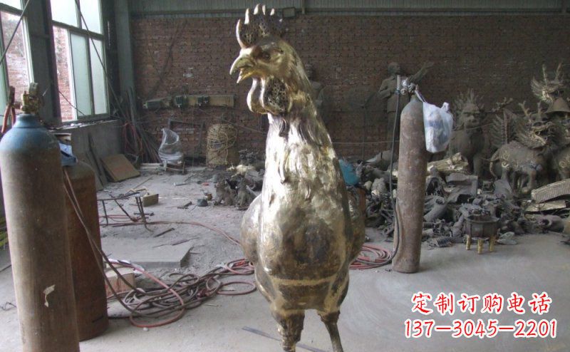 益阳公鸡铸铜动物铜雕
