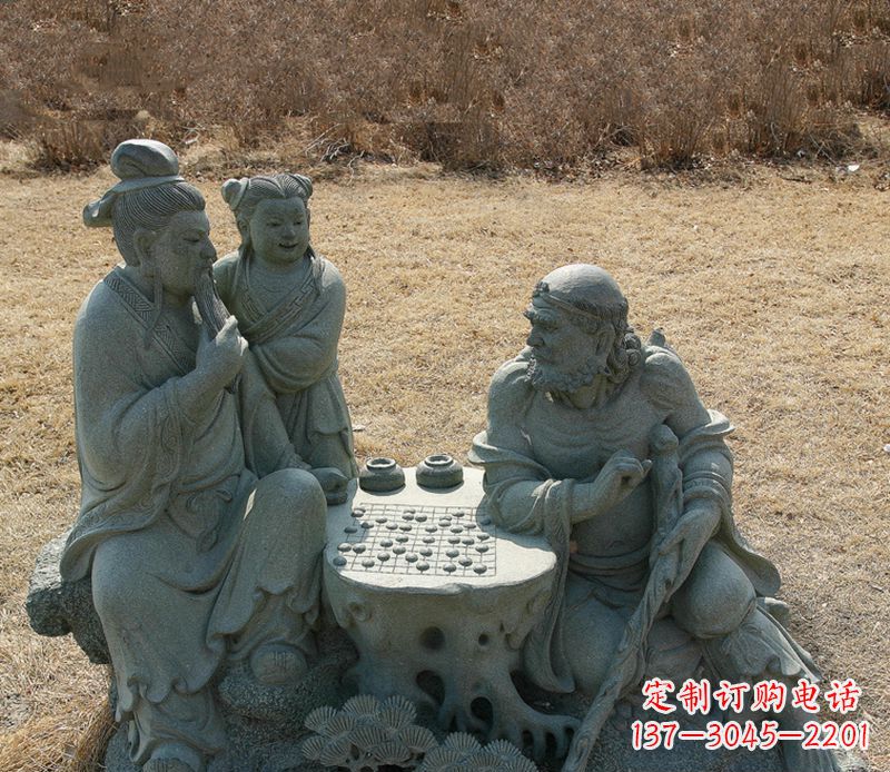 益阳八仙下棋铜雕塑