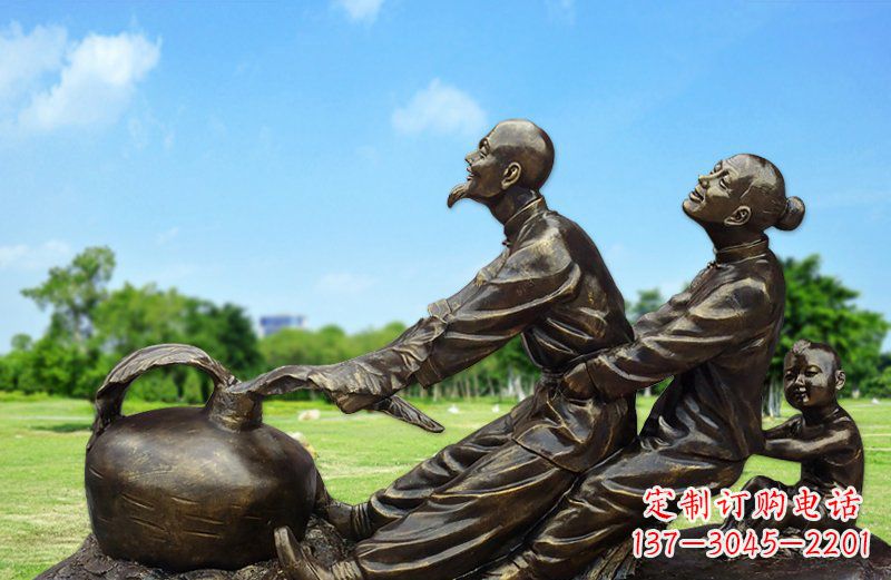 益阳和谐之美,铜雕萝卜雕塑