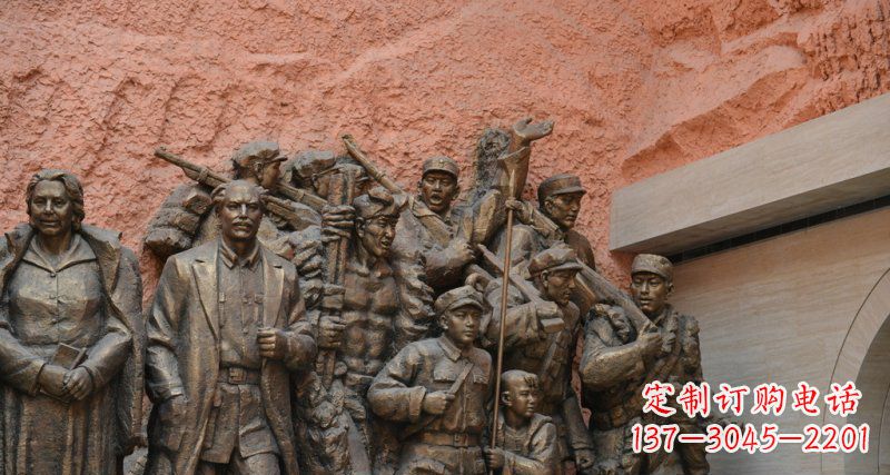 益阳公园白求恩与八路军景观铜雕