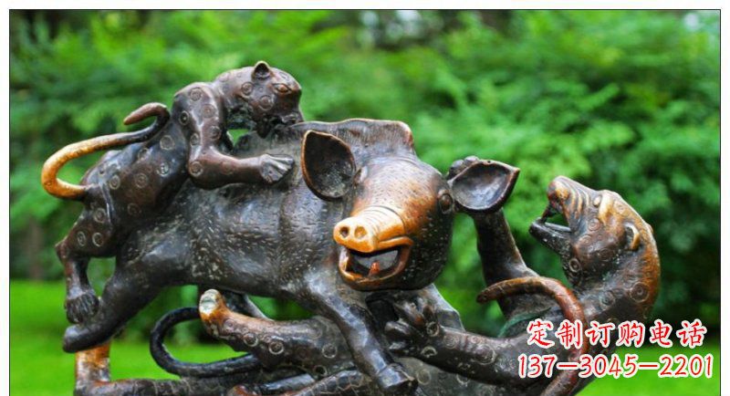 益阳艺术精美的豹子铜雕