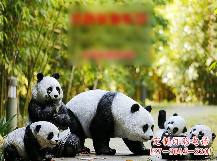 益阳玻璃钢仿真熊猫雕塑