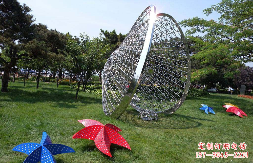 益阳精美不锈钢贝壳海星景观雕塑