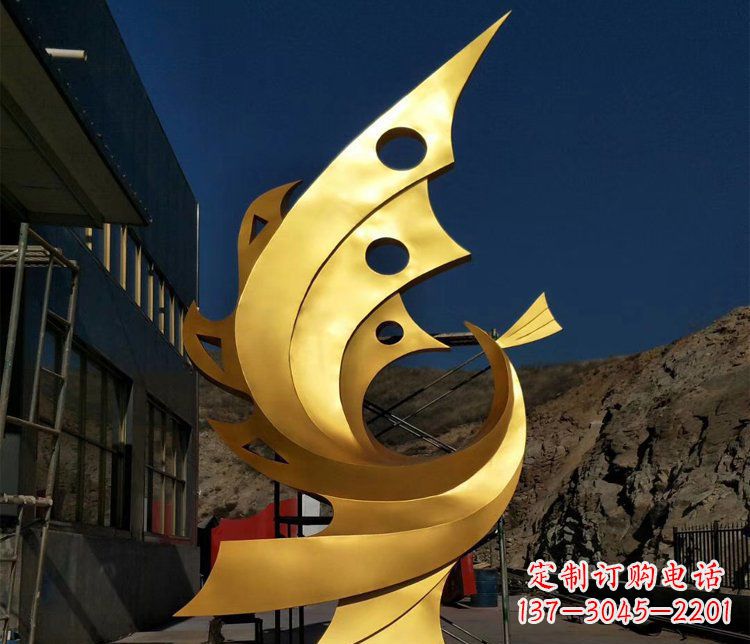 益阳精美不锈钢抽象凤凰景观雕塑