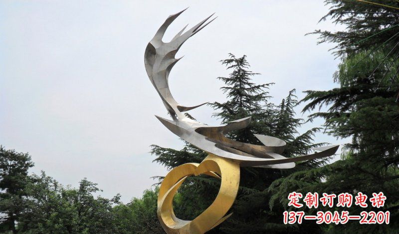 益阳精美雕刻石膏抽象凤凰雕塑