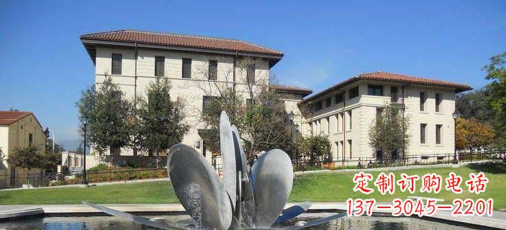益阳抽象花朵不锈钢喷泉雕塑