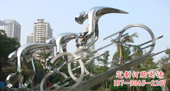 益阳不锈钢自行车抽象雕塑