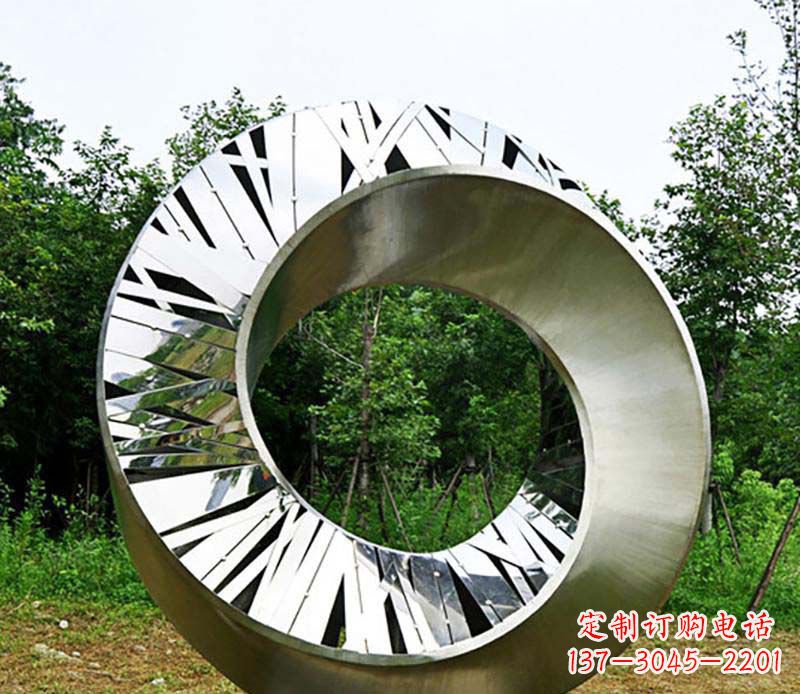 益阳符号意义深刻的不锈钢抽象圆环雕塑