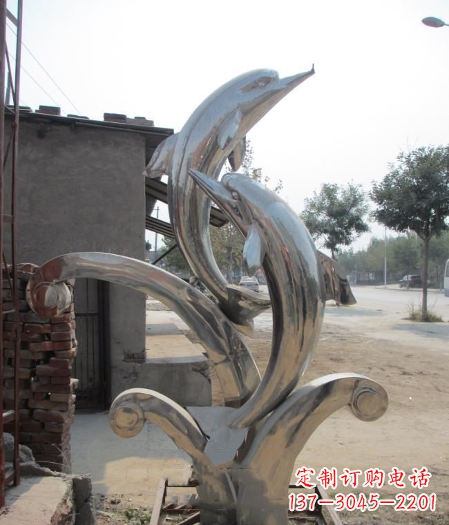 益阳倾情展示——室外可靠不锈钢海豚雕塑