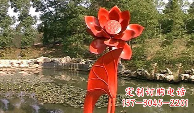 益阳精美不锈钢荷花雕塑