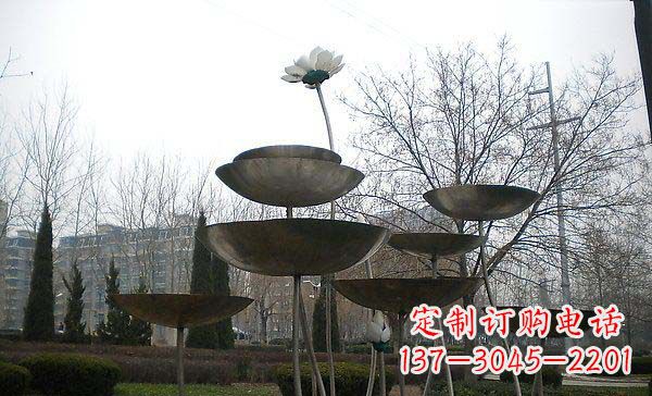 益阳中领雕塑定制不锈钢荷花景观雕塑
